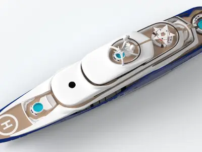 Linea Luxury Yacht Dynamic Simulation 3D model