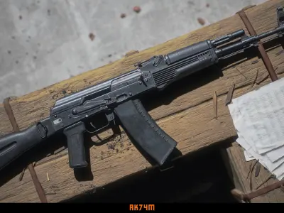 AK74M ak - rifle Low-poly 3D model