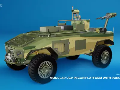 Modular PHOBOS UGV Recon Platform with Robotic Arm 3D model