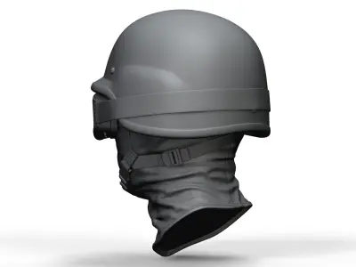 Police Helmet and Glasses - Low Poly and High Poly 3D model