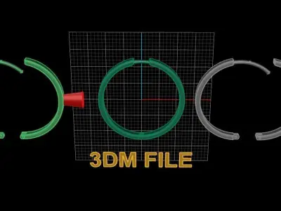 Earring Hoop LARGE SIZE 22mm Inside Diameter 3D print model