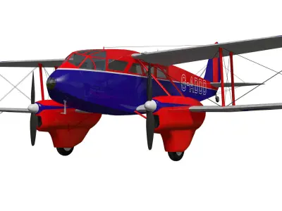 de Havilland DH89 Dragon Rapide 3D model get