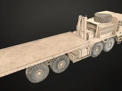Heavy Military Truck V1 - Flatbed Low-poly 3D model