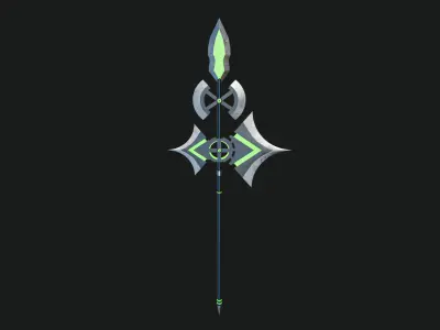 Fantasy Spear 01 Glow Weapon with PBR Unity UE Textures Low-poly 3D model