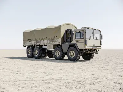 MAN KAT1 8x8 Military Truck Canvas Covered 3D model