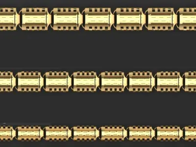 3 Size Gold Bracelet 3dm stl renders details 3D print model