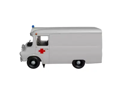 1960s Vintage Ambulance Antique Classic Emergency Vehicle 3D model