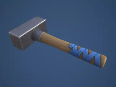 Stylized Smithing Hammer Low-poly 3D model