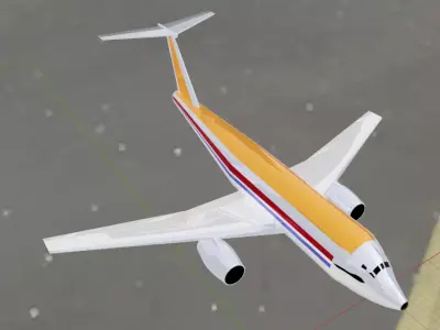 Fictional Twin Engine T-Tail Jetliner F29 Inspired Low-poly 3D model
