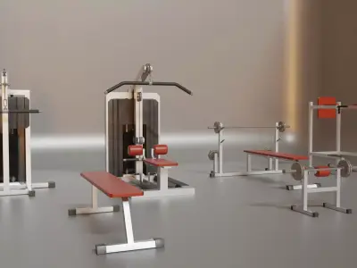 Fitness Machine Gym Collection 3D model 3D model