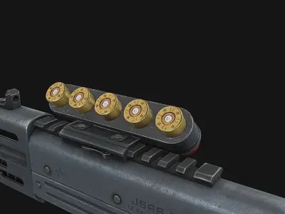 Game Ready Shotgun two shotguns Low-poly 3D model