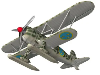 Fiat CR42 Falco Swedish Air Force 3D model