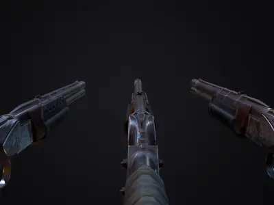 Vertical Shotgun Low-poly 3D model