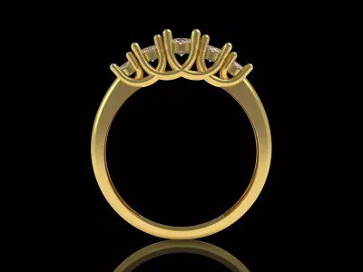 Five Round Diamond Engagement Ring 3D print model