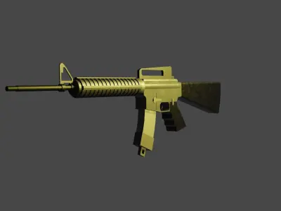LowPolyM16A3 gold rifle Free 3D model