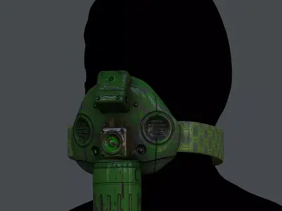 Gas mask helmet 3d model scifi Low-poly  Low-poly 3D model 64