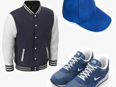 Baseball Style Clothing Collection 3D model
