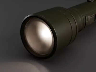 Military Flashlight - Game Asset Low-poly 3D model