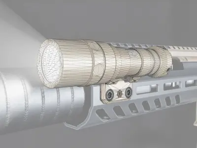 Surefire M300C Compact LED Scout Rifle Weapon Mounted Light Low-poly 3D model