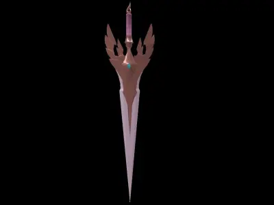 Fantastic Sword Game Ready free Free low-poly 3D model