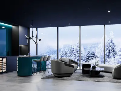 Corona - C4D files - Commercial Interior Space 3D model purchase