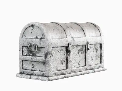 Metal Treasure Chest Set Low-poly 3D model