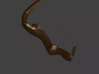 Wooden Bow  Free low-poly 3D model