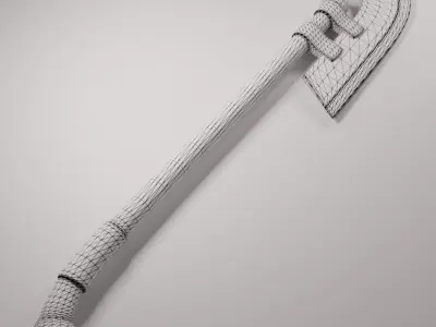 Battle Axe Low-poly 3D model 2