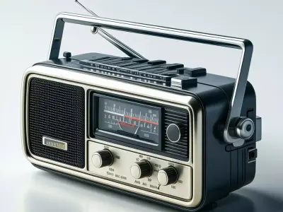 Retro Portable Transistor Radio 3D Model Low-poly 3D model