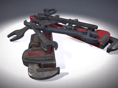 Spanner - Wrench Pack Low-poly 3D model