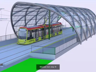 Warsaw tram and metro stations 3D Model Pack