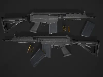 SA58 OSW Para Game-Ready PBR Model Low-poly 3D model