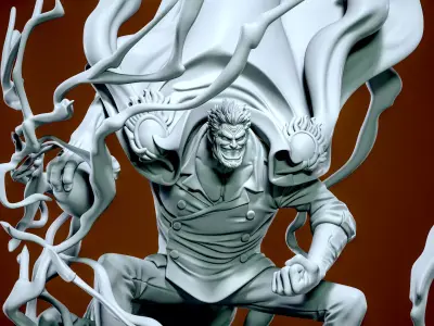 Garp fanart- One piece - 3d Print - Split part 3D print model