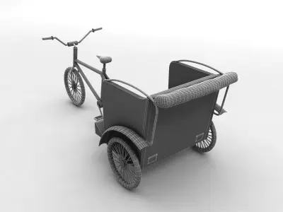 Pedal Bike Rickshaw Low-poly 3D model