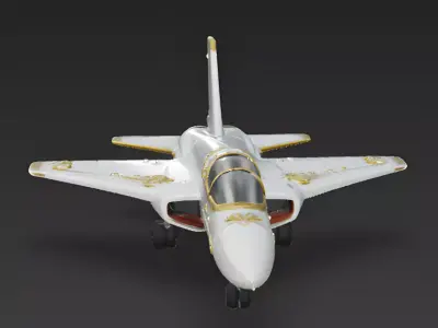 Stylized Pearl Albatross Fighter Jet 3D Model Low-poly 3D model