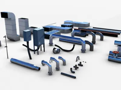 Roof Pipe Tile Low-poly 3D model