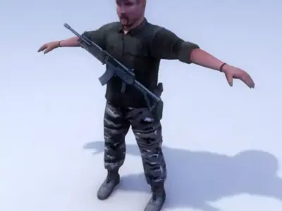 Police Militia SWAT Trooper Low-poly 3D model