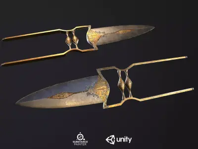 Katar Push Dagger PBR Low-poly 3D model