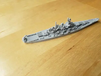 US North Carolina Class Battleship 3D print model