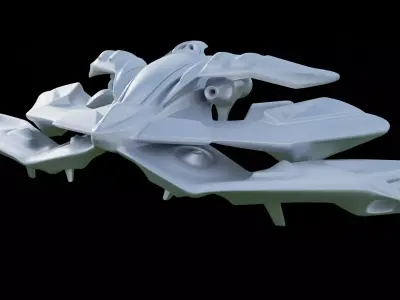 Stylized Space Ship 3D model