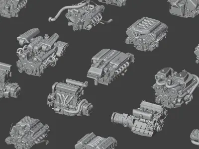 HIGH POLY 3D CAR ENGINE PACK  3D model