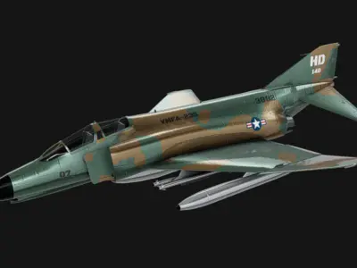 F-4 Phantom Low-poly 3D model