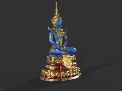  Painted Buddha Statue 