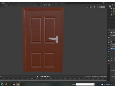 Doors wooden door Free low-poly 3D model