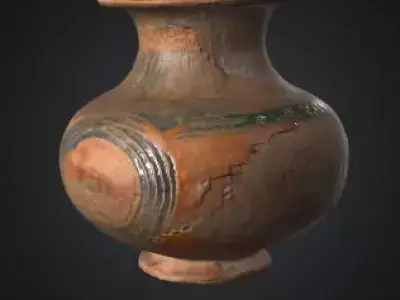 African Vase Low-poly 3D model