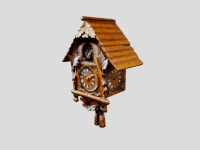 Black Forest Antique Cuckoo Clock Low-poly 3D model