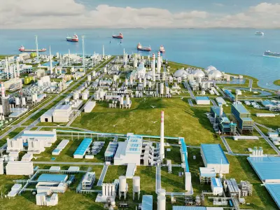 Chemical Plant - Oil Refinery - Industrial Park animation model 3D model