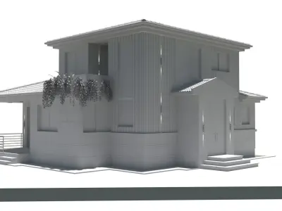 House Low-poly 3D model 2