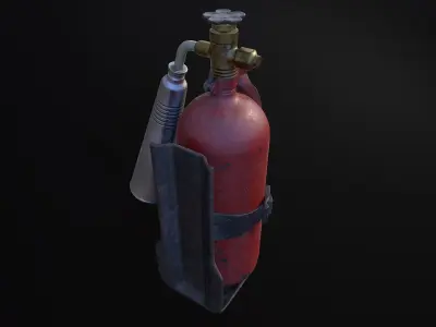 Old Fire Extinguisher Low-poly 3D model order
