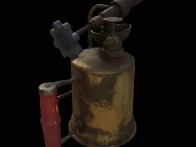 Old Vintage Blowtorch  Low-poly 3D model